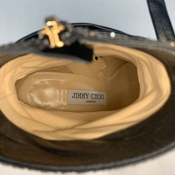 Jimmy Choo Henrietta Silver Glitter Star Leather Trim Ankle Booties EU 36 US 6 - Picture 10 of 10